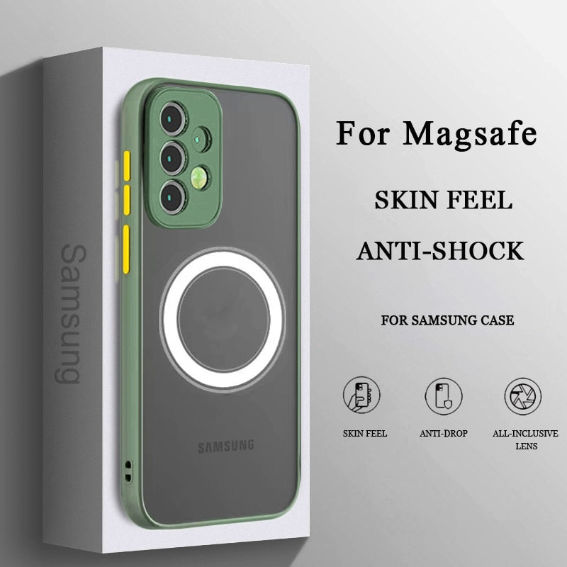 Armor Matte Case with Magnetic Wireless Charge For Samsung Galaxy S23 Series